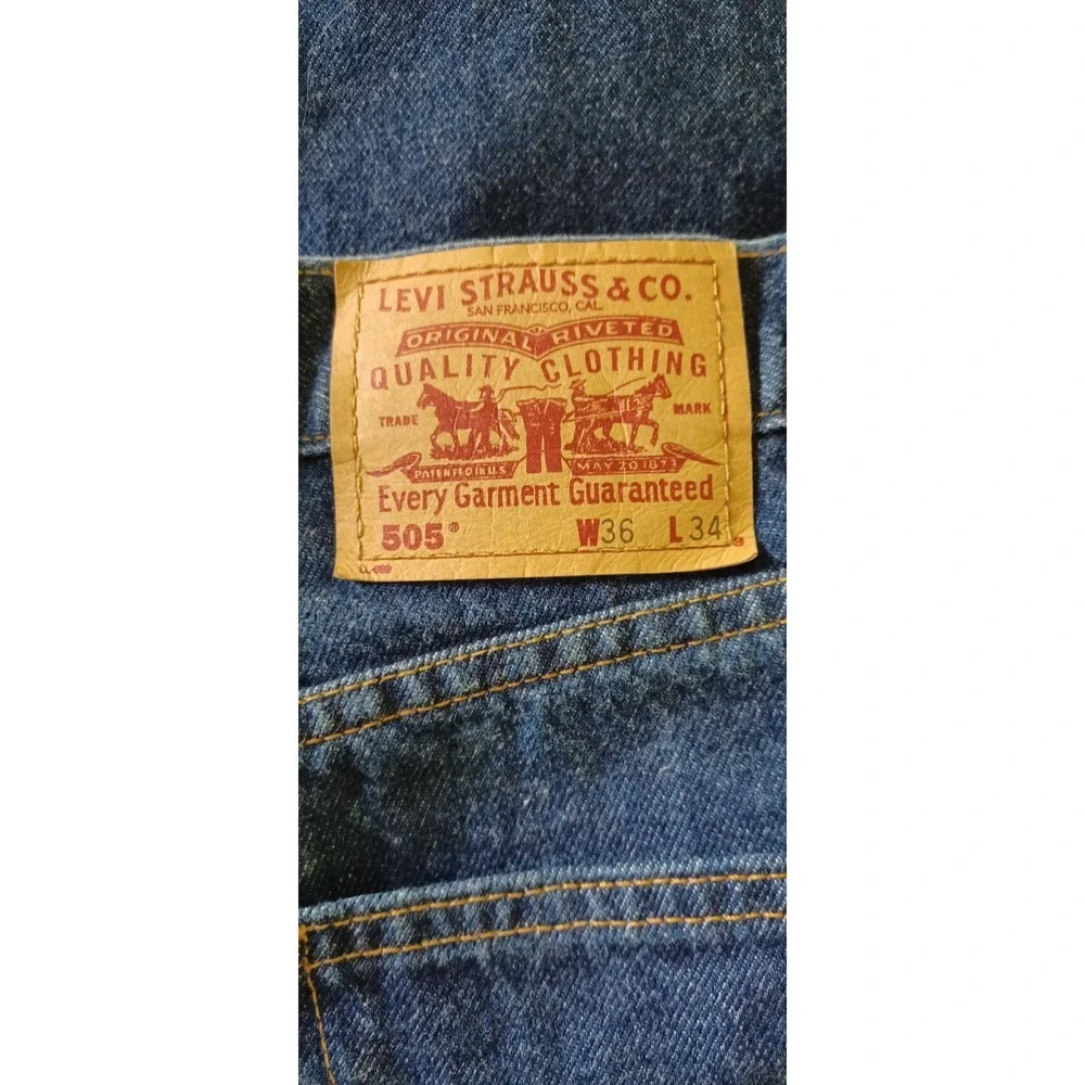 Levis 505 Men Jeans‎ 36x34 Vtg Y2K 90s Farmer Trucker Cowboy Rancher Biker Work